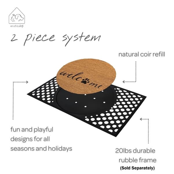 4 Cats & Dogs Convertible Entrance Mat Round Core Refill Hello